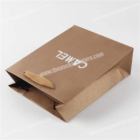 Sliver Logo Fancy Custom T Paper Packaging Bags With Handles