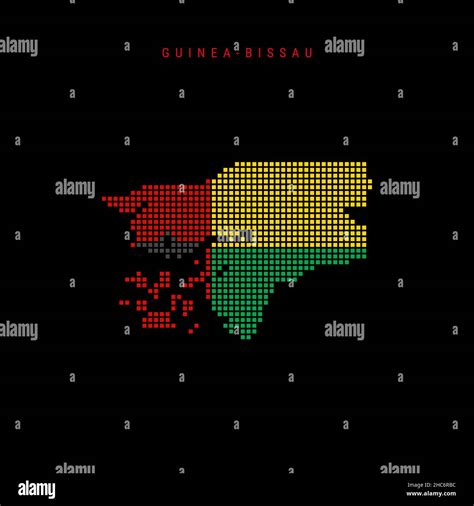 Square Dots Pattern Map Of Guinea Bissau Guinea Bissau Dotted Pixel