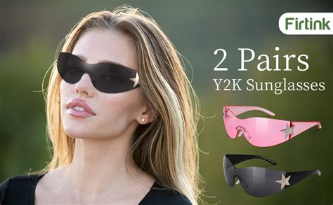 Firtink Rimless Y2k Sunglasses For Women Men Punk Sunglasses Goggle New Y2k Luxury Brand