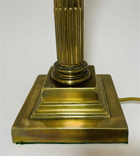 Antique Brass Corinthian Column Table Lamp