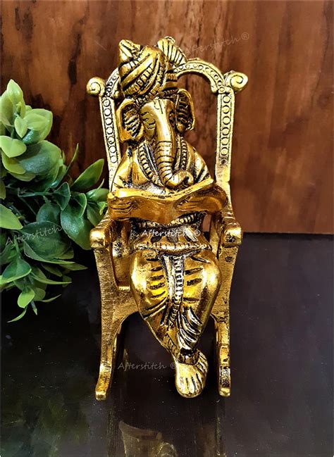 Buy YES I CAN Brass 3D Moving Lord Ganesha Statue Sitting On A Chair