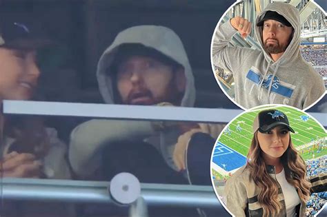 Eminem makes rare appearance at Detroit Lions game with daughter Hailie ...