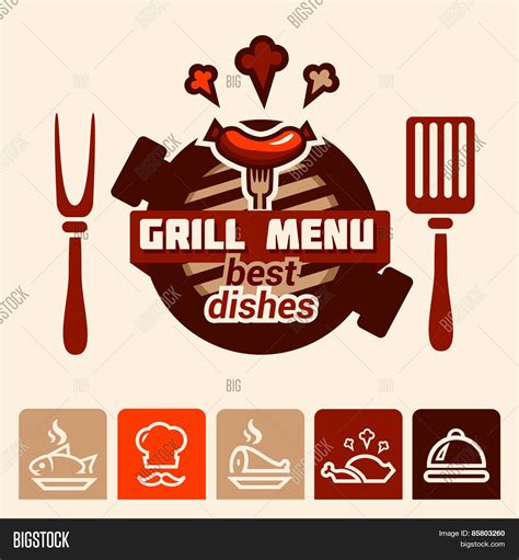 Grill Menu Logo Vector Photo Free Trial Bigstock