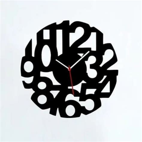 Wooden Creation Analog Modern Design Round Acrylic Wall Clock For Home