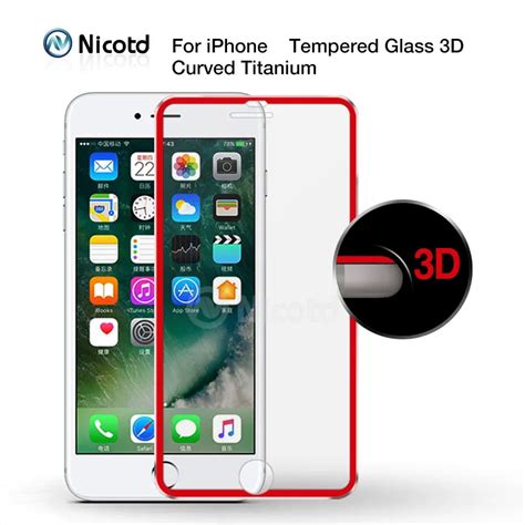 9H 3D Full Curved Tempered Glass For IPhone 7 7 Plus Titanium