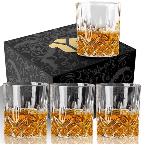 Buy Whiskey Glasses Set Of 4 Rocks Glasses 10 Oz Old Fashioned