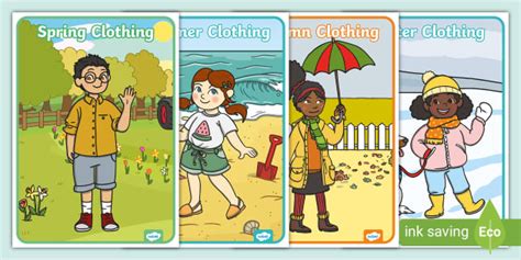 Seasonal Clothing Display Posters Teacher Made Twinkl