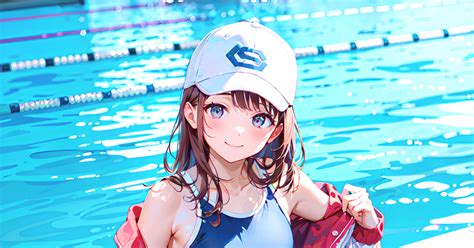 Girl Swimsuit Ai Generated Illustration Twitterフォロワー6000人記念スク水 Pixiv