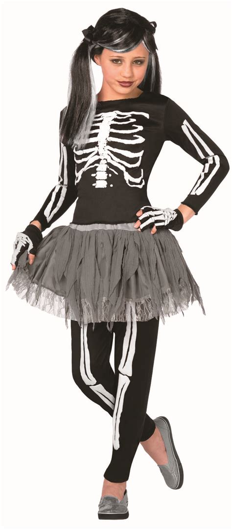 Girls White Skeleton Costume