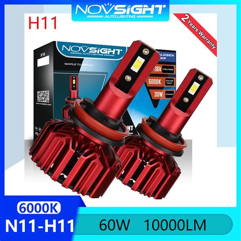 Novsight N H Led Headlight Bulb W Lm K White Super