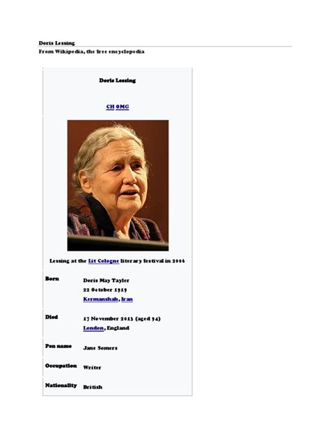 Doris Lessing | PDF | Doris Lessing | Books