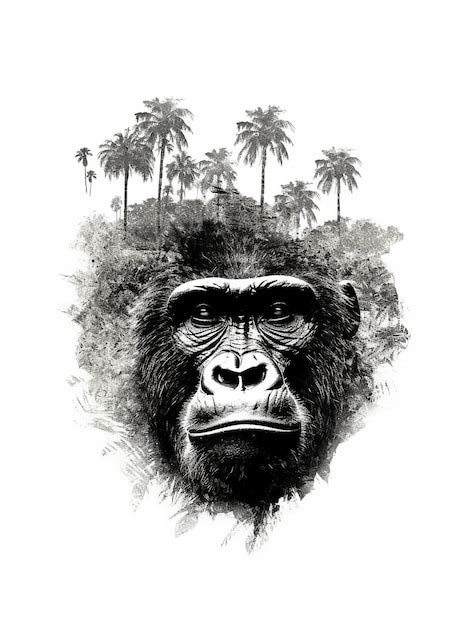 Premium AI Image | Black and white Gorilla