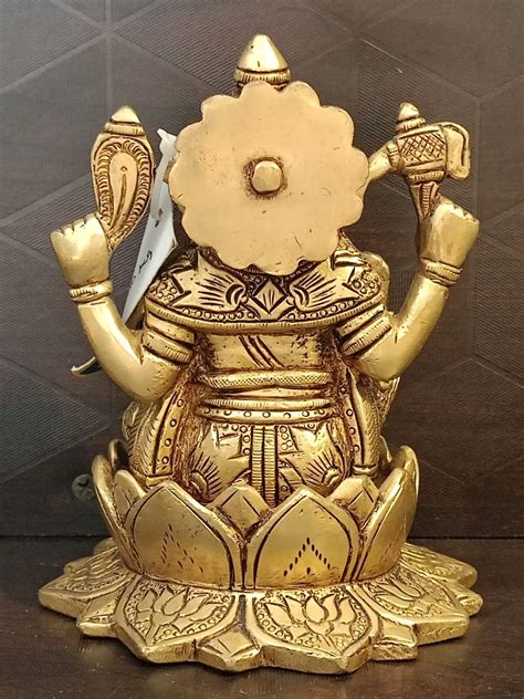 Brass Ganesha Sitting On Lotus Brass God Idols Vgocart Coimbatore