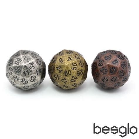 Legendary Copper Color Metal 60 Sided Dice,D60 Die,60 Sided Game Dice ...