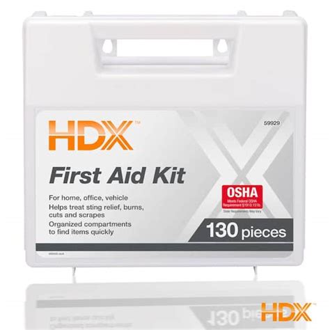 Hdx Piece Plastic Osha First Aid Kit The Home Depot