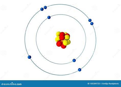 Oxygen Atom Bohr Model With Proton, Neutron And Electron Royalty-Free ...