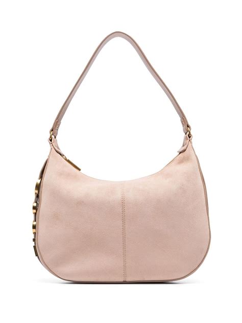 Liu Jo Logo Lettering Shoulder Bag In Nude Modesens