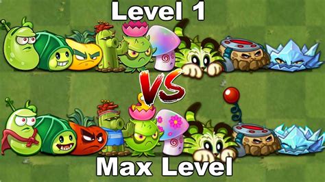 Pvz Discovery Difference Of Plants Level Vs Max Level Youtube