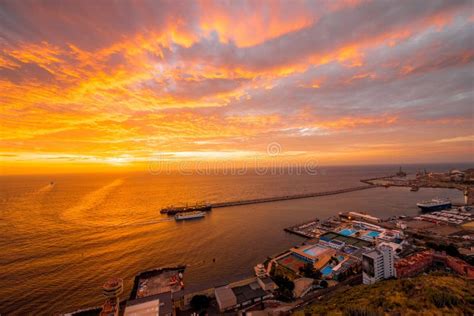 Santa Cruz Harbour Aerial View Stock Photo Image Of Mountain Spain