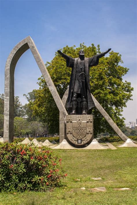 Statue of the Portuguese Explorer Pedro Ã lvares Cabral in Front of