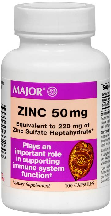 Zinc Sulfate 220mg Cap 100 By Major Pharma