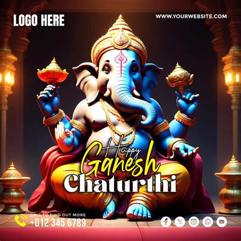 Premium Psd Ganesh Chaturthi Social Media Banner And Poster Design