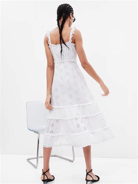 Ruffle Hem Eyelet Maxi Dress Gap