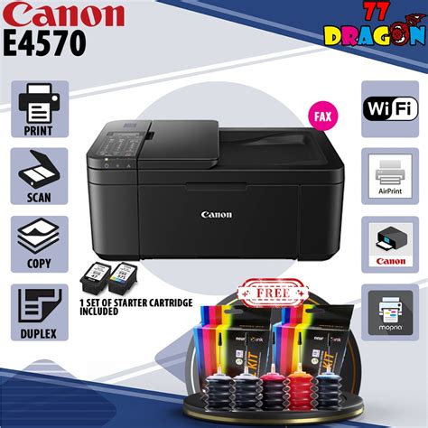 Canon Pixma E All In One Printer With Auto Duplex Fax Wifi With