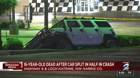 16 Year Old Dead After Car Splits In Half During Crash In Nw Harris