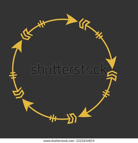 Gold Over Black Circle Arrow Frame Stock Vector Royalty Free