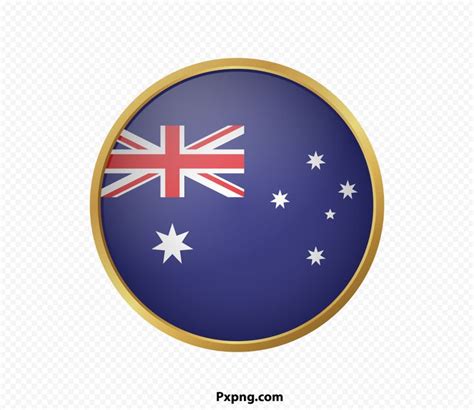 Hd Australia Round Gold Border Flag Icon Png Pxpng Images With