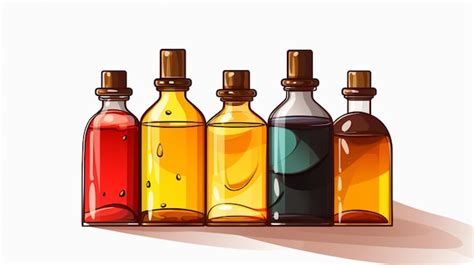 Un Dibujo De Botellas De Diferentes Colores Vector Premium