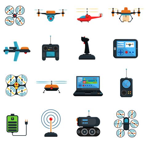 Drones Icons Set Vector Art At Vecteezy