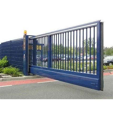 Blue Color Coated Stainless Steel Automatic Sliding Gate At