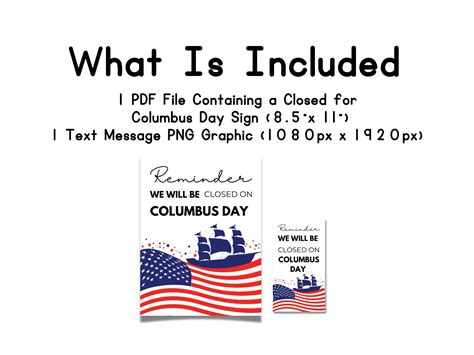 Columbus Day Closed Sign Closed for Columbus Day Sign We Are Closed for ...