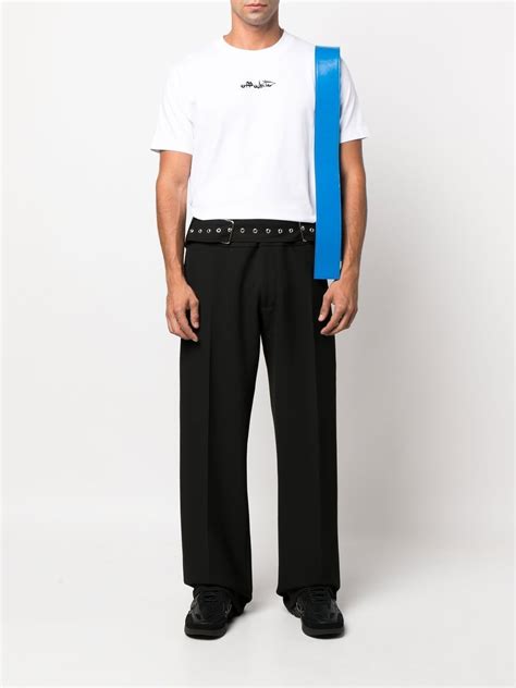 Off White ロゴ Tシャツ ホワイト Farfetch Jp