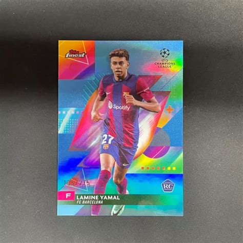 Topps Finest Lame Ucl Yamal Base Recrue R Fracteur Bleu