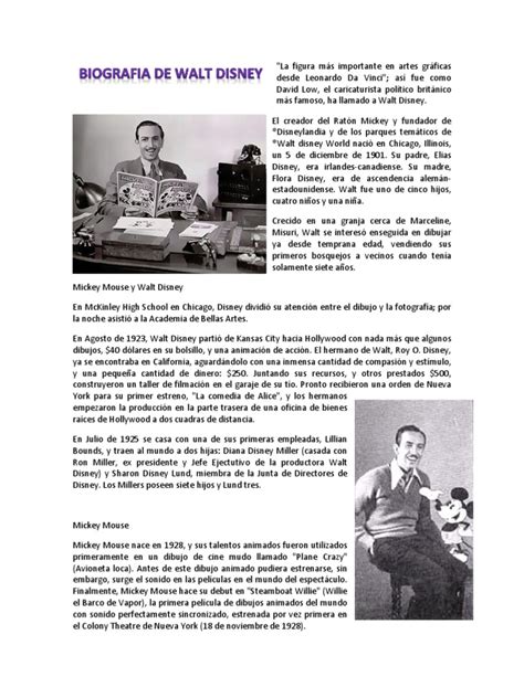 Biografia De Walt Disney Walt Disney Ocio