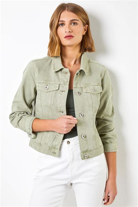 Sage Classic Cotton Denim Jacket Roman Uk