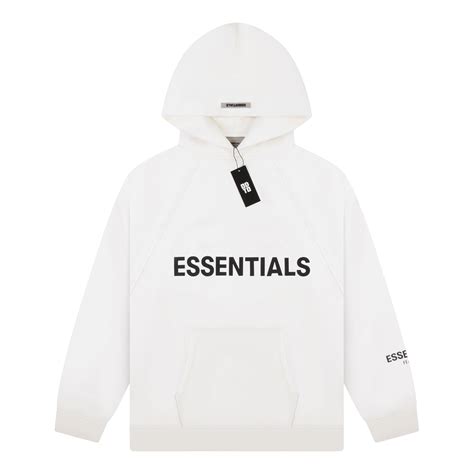 ESSENTIALS FRONT LOGO HOODIE WHITE – ODTO