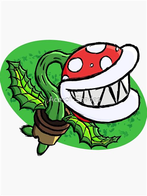 Piranha Plant Pipes Up Sticker By Ace Of Shades Redbubble