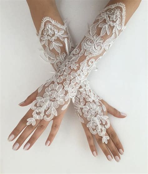 Ivory Wedding Gloves Long Ivory Lace Gloves Handmade Gloves Ivory