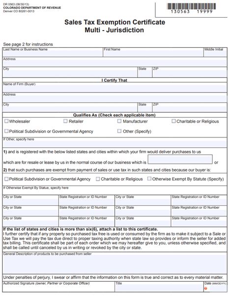 Sales Tax Exemption Certificate Sample