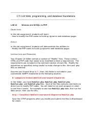 CTI110 Lab14 Docx CTI 110 Web Programming And Database Foundations