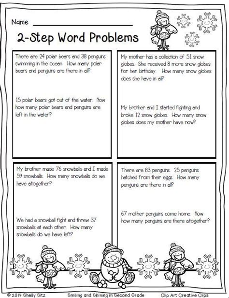 Two Step Story Problems Third Grade