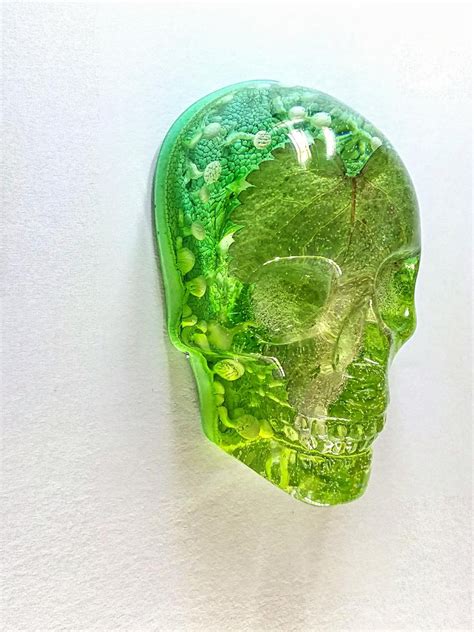 Real Leaf Skull Resin Magnet Alcohol Ink Skull Magnet Epoxy Etsy