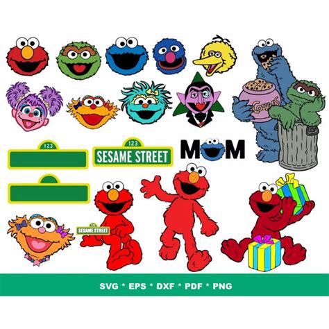 Sesame Street Characters Svg Cut Files Layered Cricut Files Inspire