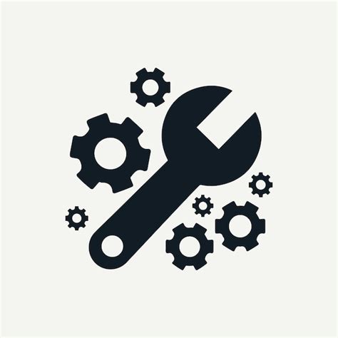 Premium Vector Gear Wrench Icon In White Background