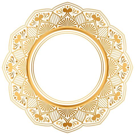 Premium Vector Luxury Golden Circle Frame Transparent With Vintage