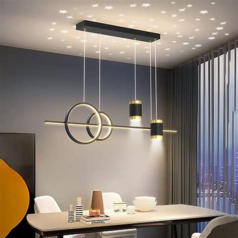 Wandun Moderne LED Suspensions 100cm Hauteur Réglable Salle a Manger